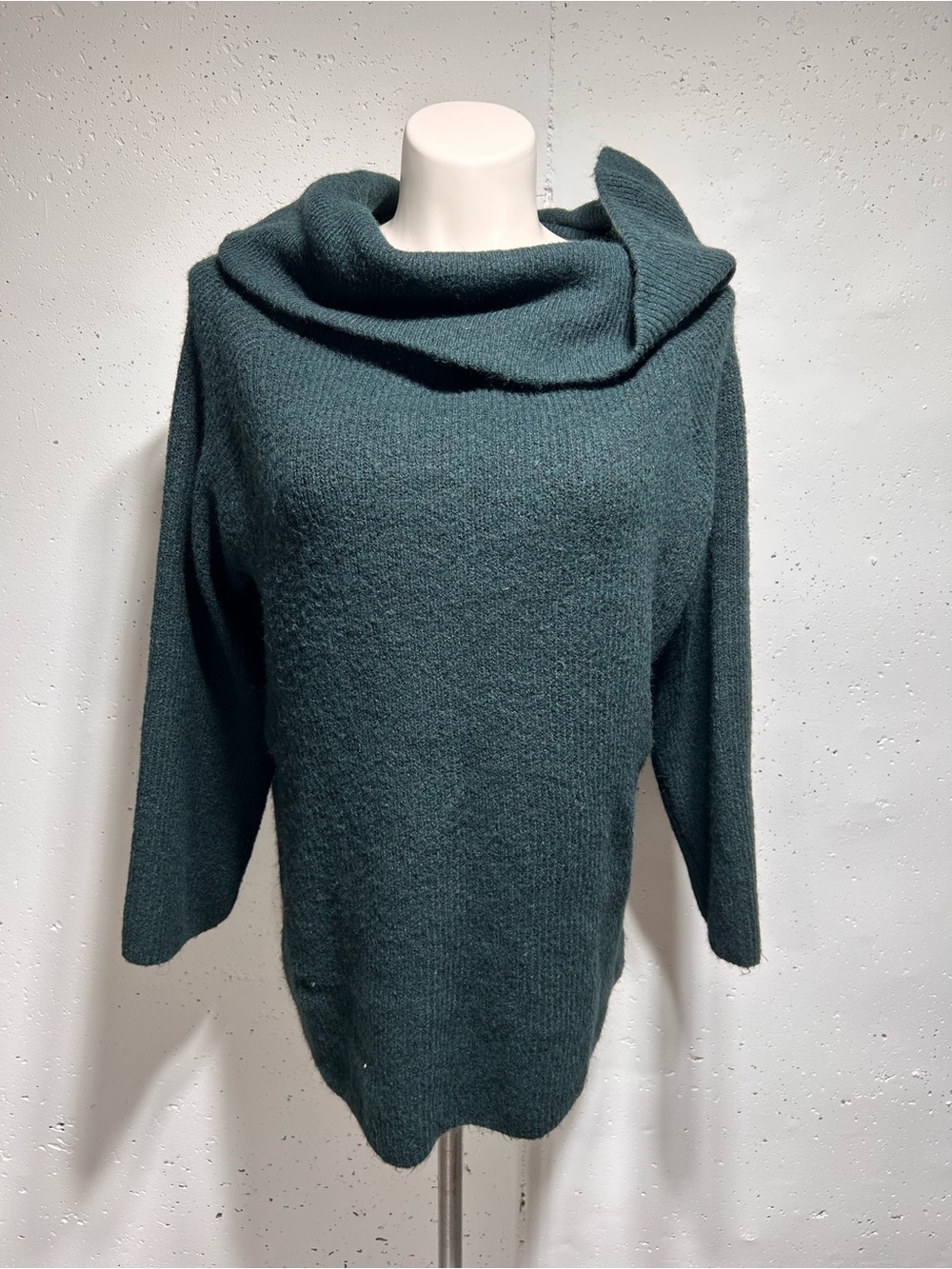 H&M Dark Green Cowl Neckline Knit Sweater XL